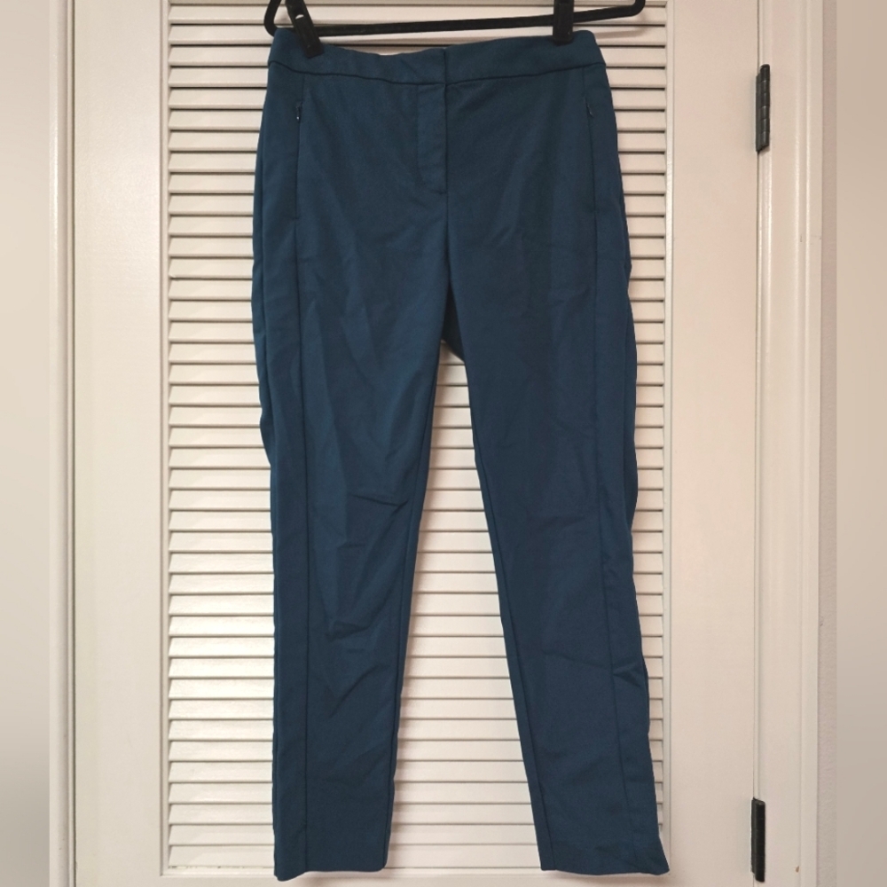 LOFT Ann Taylor - Dark Teal High-Waist Skinny Business Office Pants W Pockets